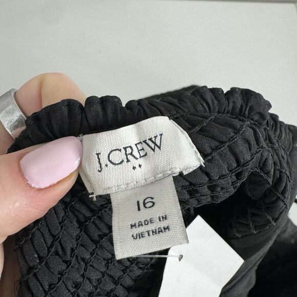 J.Crew Womens Dress 16 Black Jacquard Floral Tiered Cocktail Evening Romantic - Picture 15 of 16